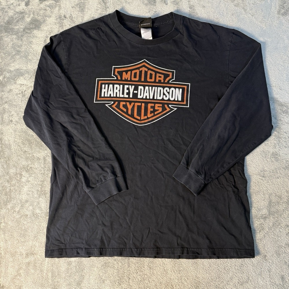 Harley Davidson Long Sleeve T Shirt Mens XL Greensburg PA Black Tee Bar
